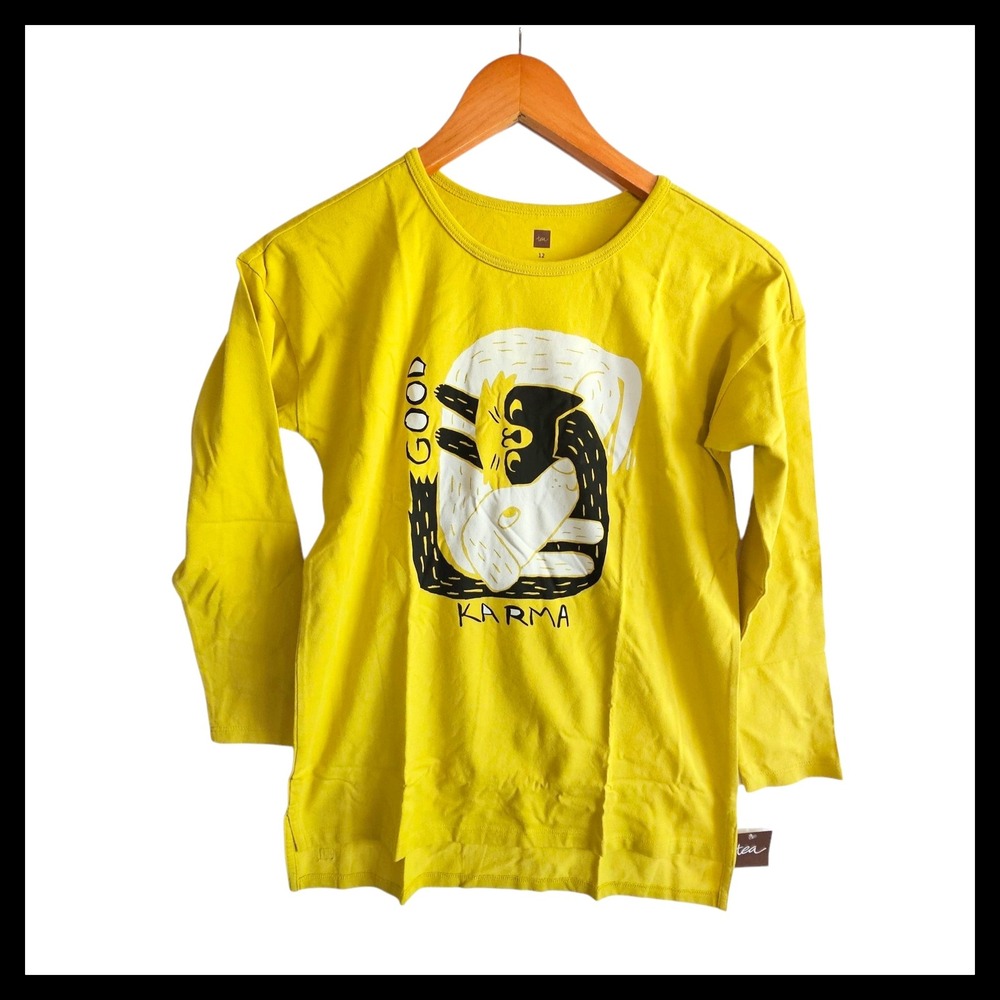 Tea Collection Graphic Tee‎ Long Sleeve Good Karma Top Kids Size 12